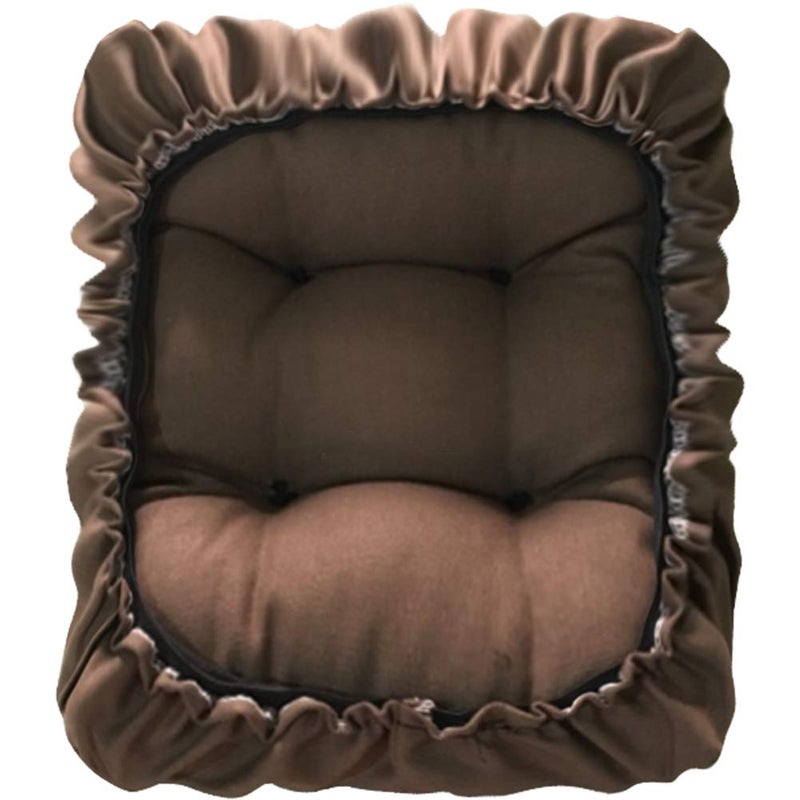 TINTON LIFE Padded Rectangle Bar Stool Cover Cushion with Elastic Fabric Satori Stool Seat Cushion for Metal Wooden Bench 12"x16" Coffee